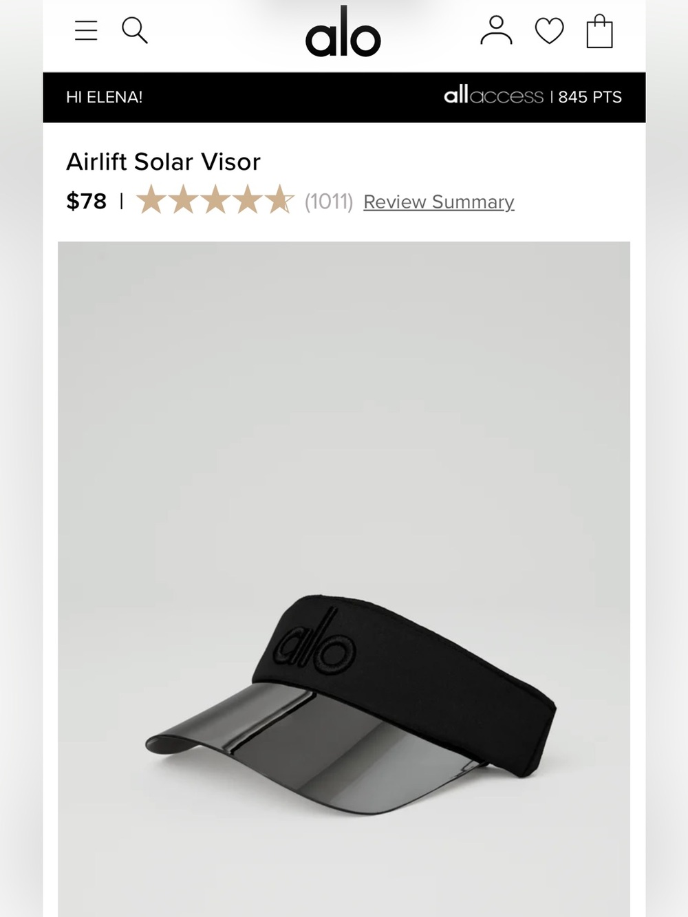 Alo Airlift Solar Visor, black